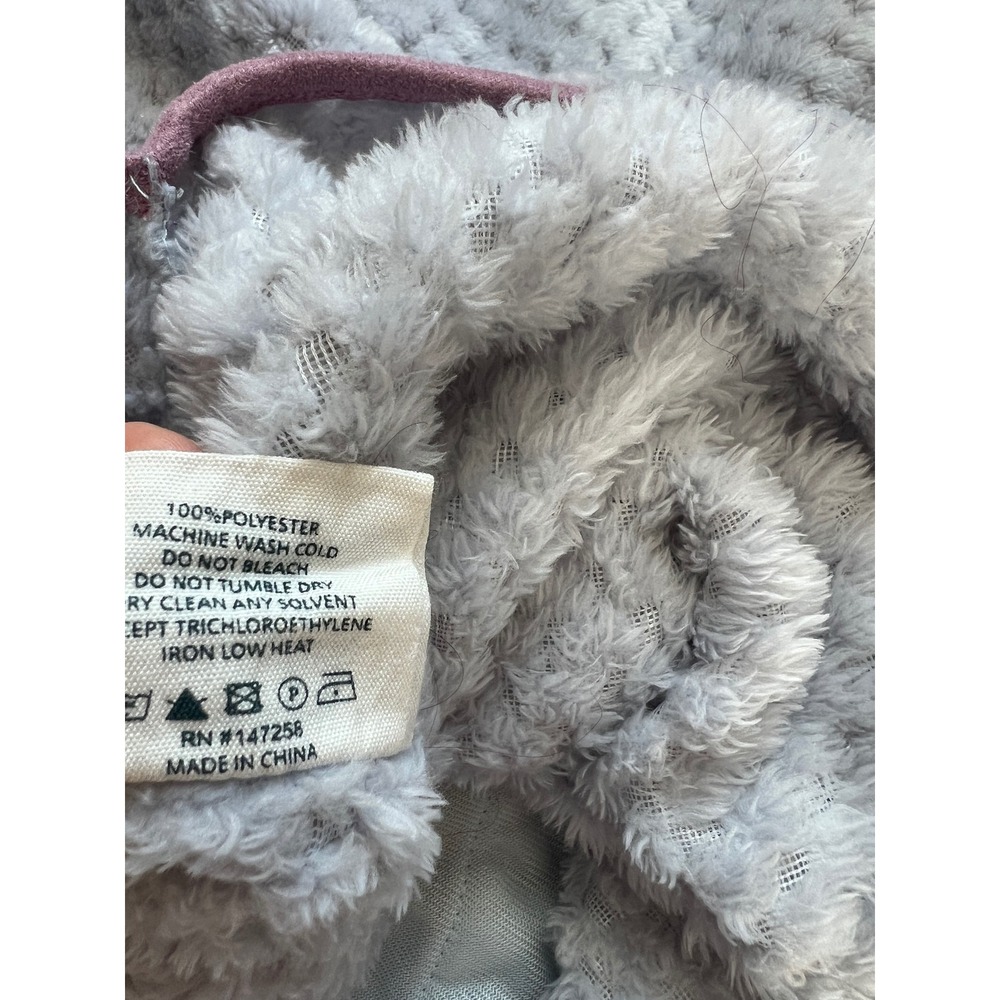Simply Southern Blue Sherpa Pullover Popcorn Fleece Snap Neck Mauve Trim Small - Picture 6 of 6